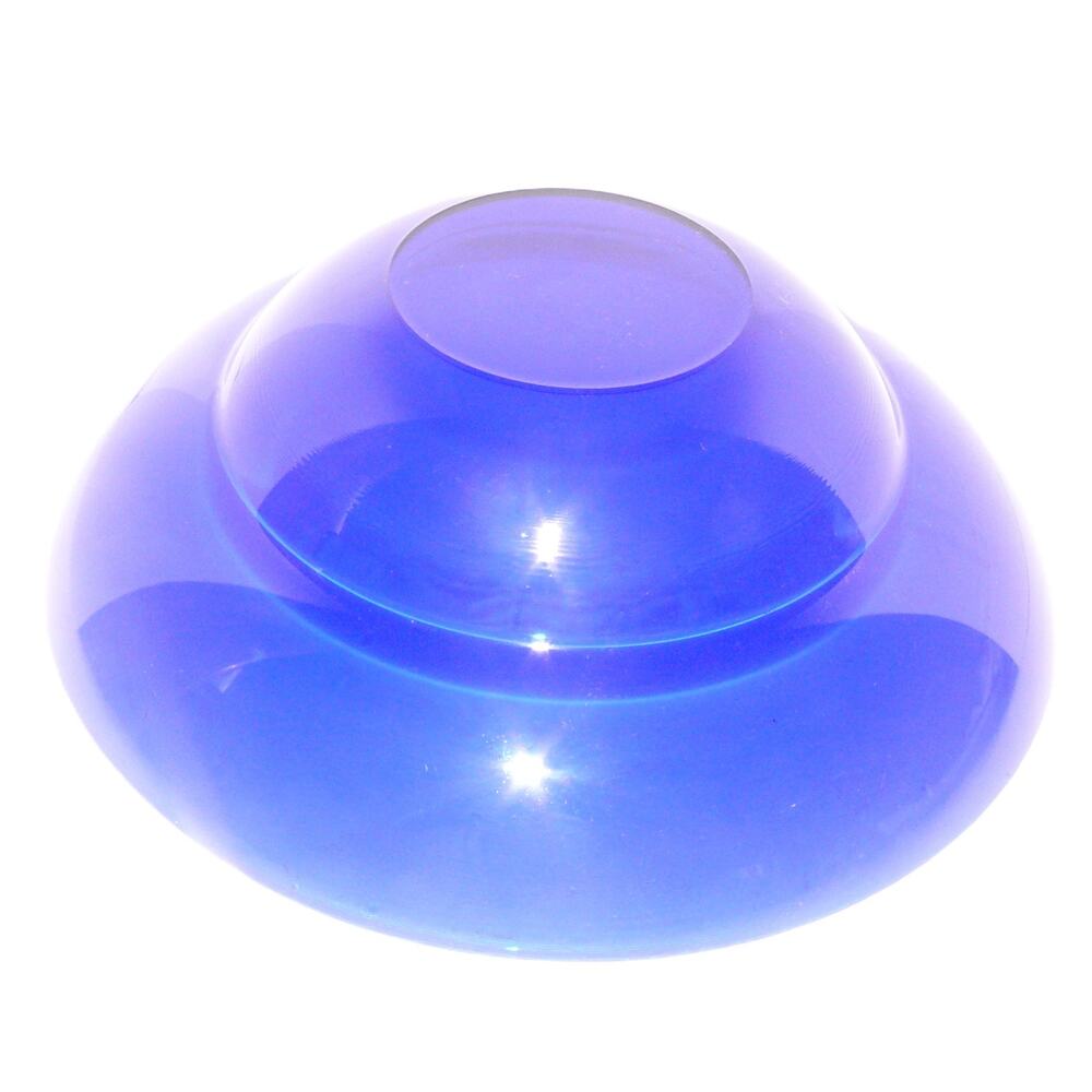Vintage Cobalt Blue Hand Blown Art Glass Pedestal Bowl Centerpiece Murano Style